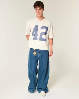 Raskas Baggy Crop Varsity Graphic Football T-paita Raskas Baggy Crop Varsity Graphic Football T-paita