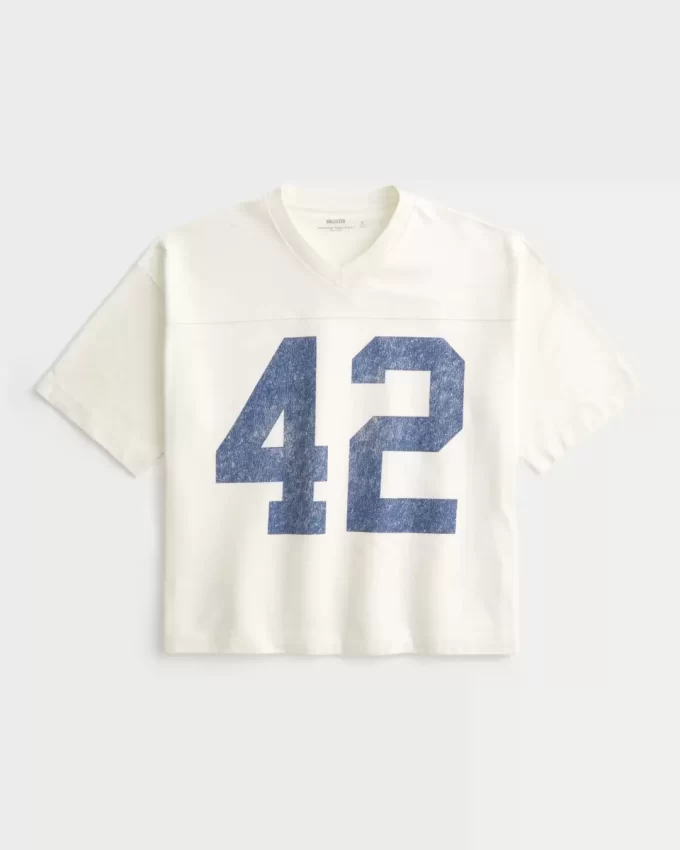Raskas Baggy Crop Varsity Graphic Football T-paita Raskas Baggy Crop Varsity Graphic Football T-paita