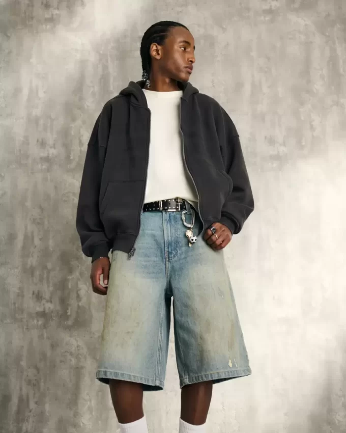 Rasvatut Medium Wash Super Baggy Denim shortsit Rasvatut Medium Wash Super Baggy Denim shortsit