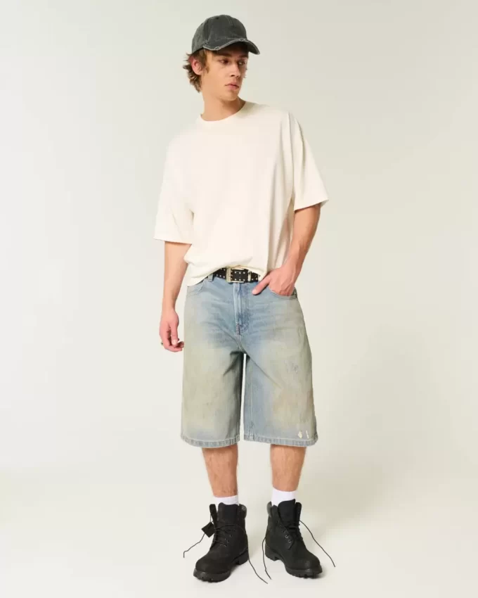 Rasvatut Medium Wash Super Baggy Denim shortsit Rasvatut Medium Wash Super Baggy Denim shortsit