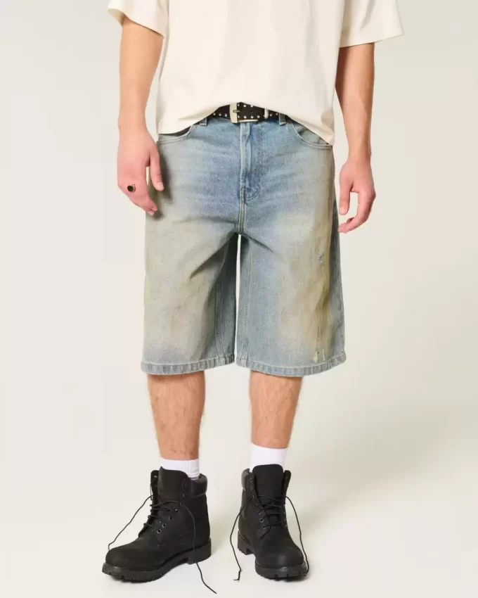 Rasvatut Medium Wash Super Baggy Denim shortsit Rasvatut Medium Wash Super Baggy Denim shortsit