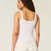 Ribbed Button-Through Neliömäinen Neck Tank Ribbed Button-Through Neliömäinen Neck Tank