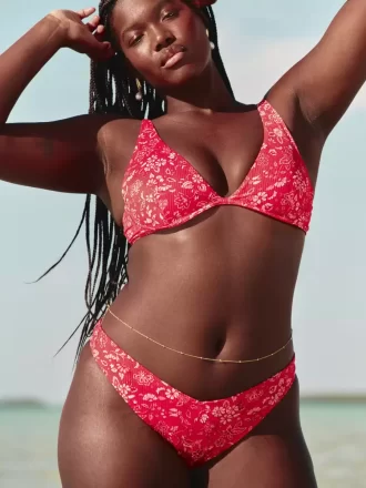 Ribbed High-Leg pörköin Bikini Bottom