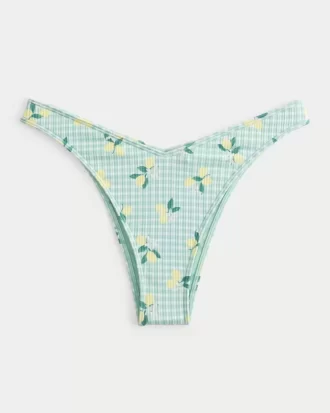 Ribbed High-Leg pörköin Bikini Bottom
