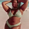 Ribbed High-Leg pörköin Bikini Bottom