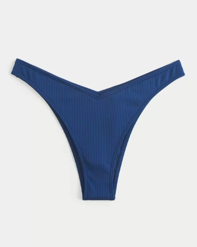 Ribbed High-Leg pörköin Bikini Bottom