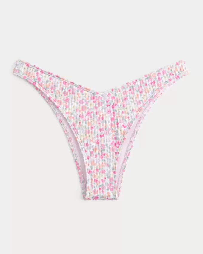 Ribbed High-Leg pörköin Bikini Bottom