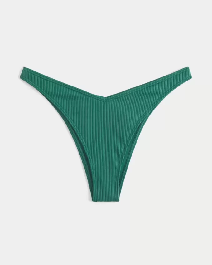Ribbed High-Leg pörköin Bikini Bottom