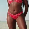 Ribbed High-Leg pörköin Bikini Bottom
