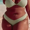 Ribbed High-Leg pörköin Bikini Bottom