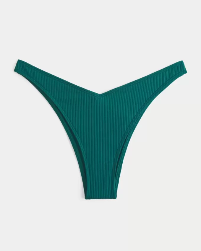 Ribbed High-Leg pörköin Bikini Bottom