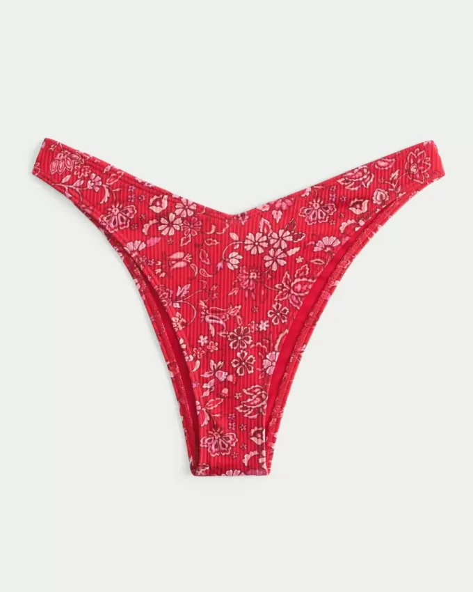 Ribbed High-Leg pörköin Bikini Bottom