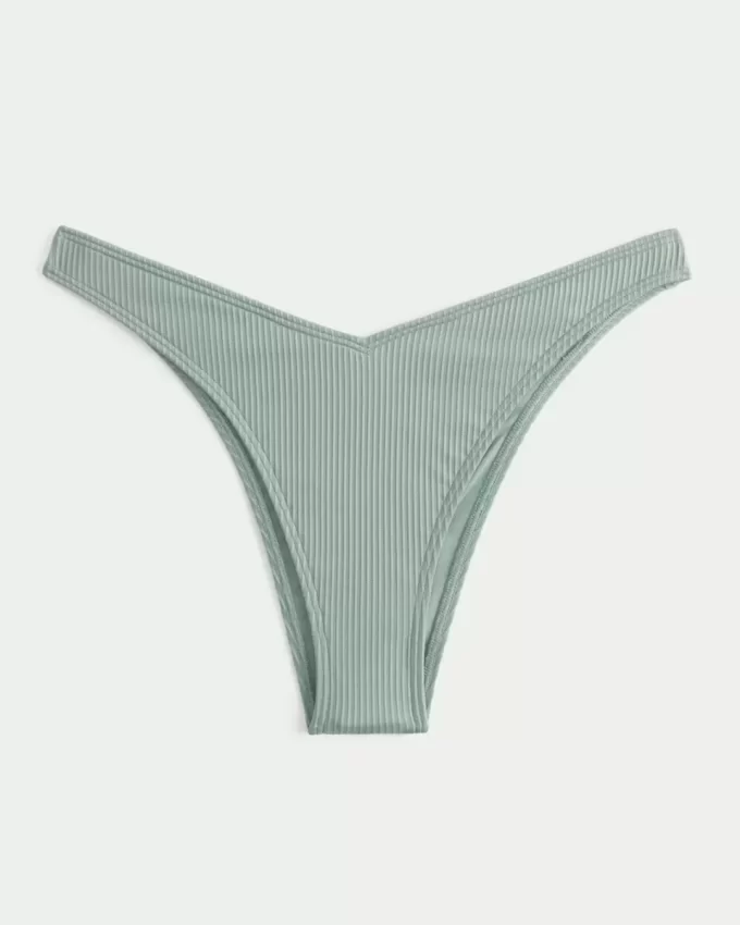 Ribbed High-Leg pörköin Bikini Bottom
