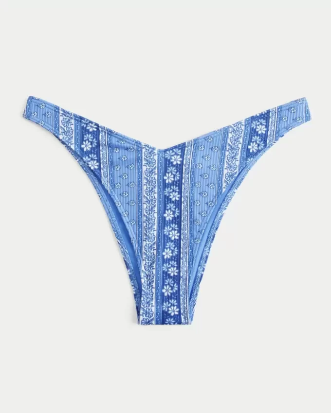 Ribbed High-Leg pörköin Bikini Bottom