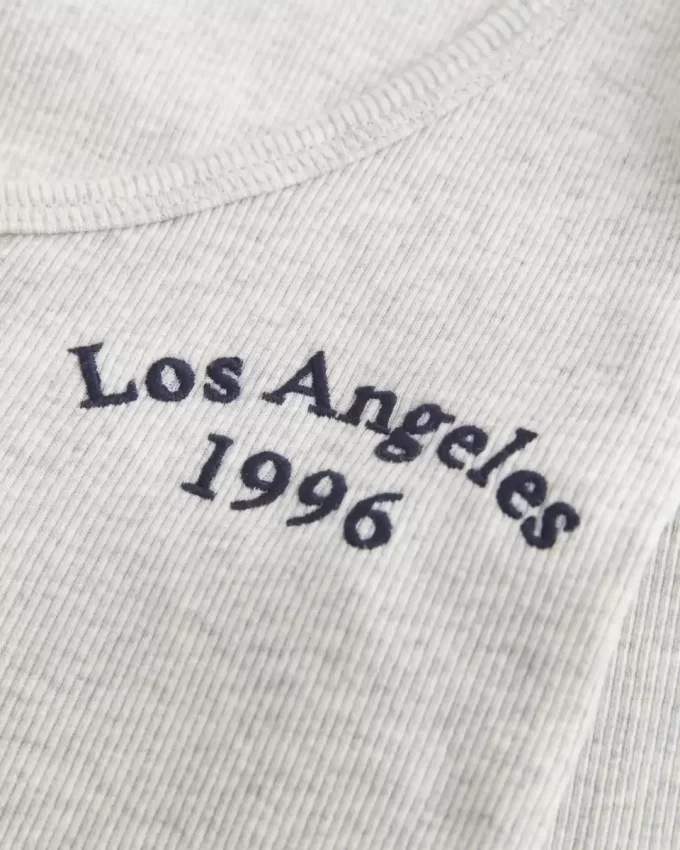 Ribbed Los Angeles Graphic Henley Ribbed Los Angeles Graphic Henley