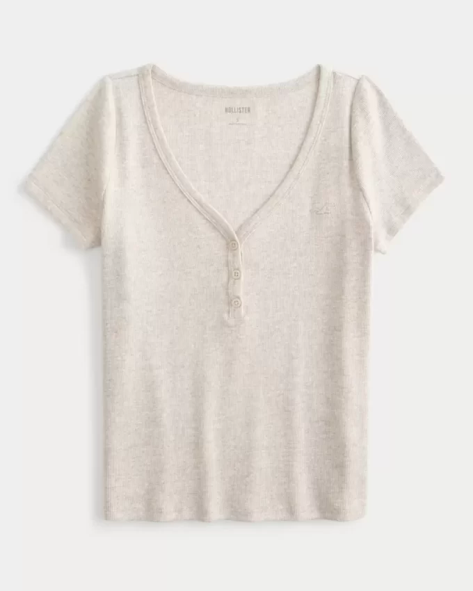 Ribbed lyhythihainen Icon Henley