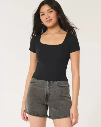 Ribbed Neck-neck Baby T-paita