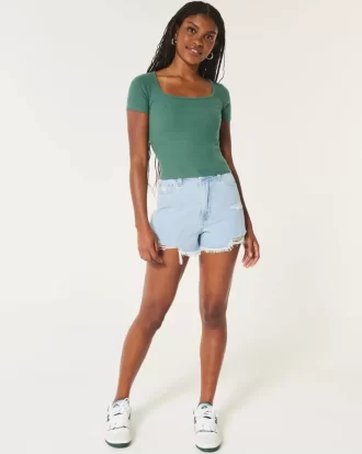 Ribbed Neck-neck Baby T-paita