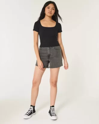 Ribbed Neck-neck Baby T-paita