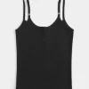 Ribbed Notch Henley Cami