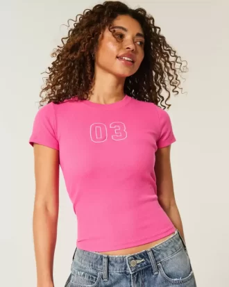 Ribbed Number Graphic Baby T-paita