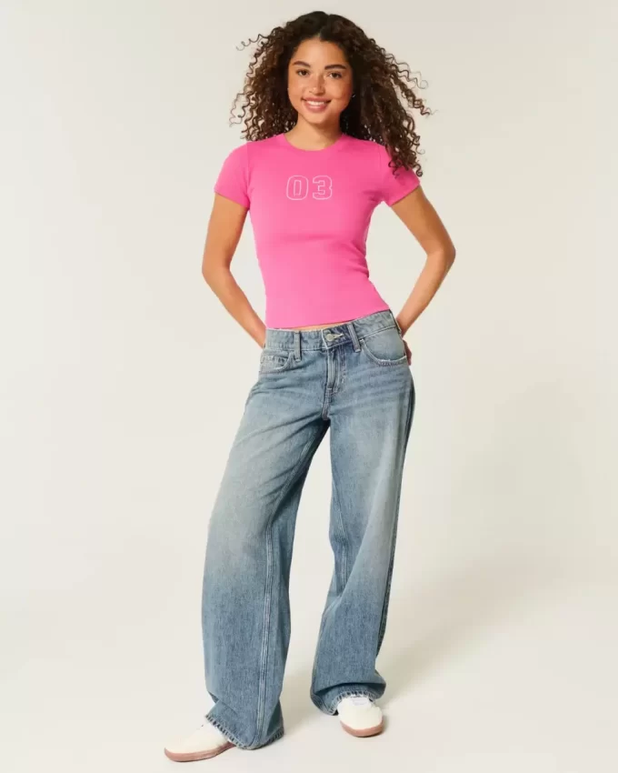 Ribbed Number Graphic Baby T-paita Ribbed Number Graphic Baby T-paita