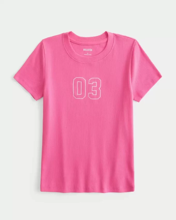 Ribbed Number Graphic Baby T-paita Ribbed Number Graphic Baby T-paita
