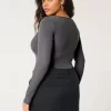 Ribbed Saumaton Kangas Neliönmuotoinen Bodysuit