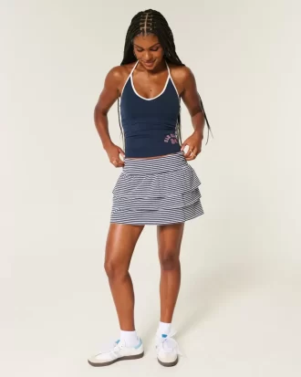 Ruffle Knit Mini Skort