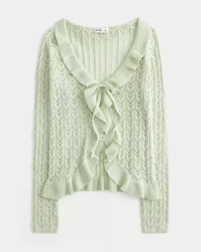 Ruffle solmittava neuletakki Ruffle solmittava neuletakki