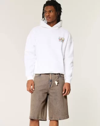 Ruskeat Overdye Super Baggy Denim shortsit
