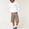 Ruskeat Overdye Super Baggy Denim shortsit