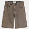 Ruskeat Overdye Super Baggy Denim shortsit