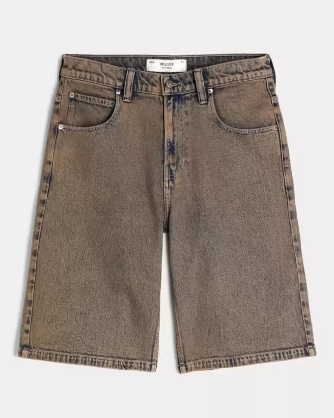 Ruskeat Overdye Super Baggy Denim shortsit