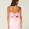 Satin Back Bow Bodycon -mekko Satin Back Bow Bodycon -mekko