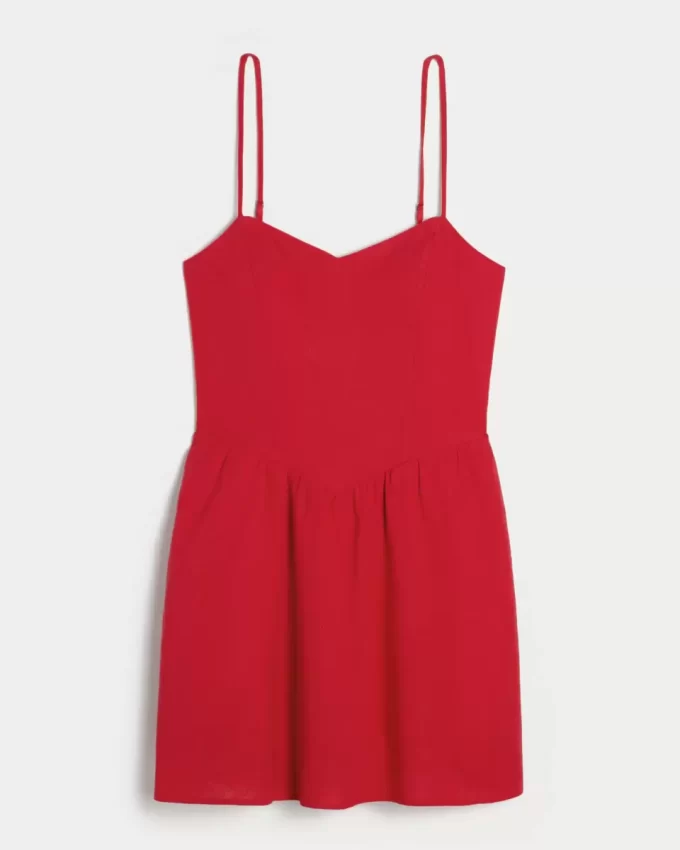 Selkä avoin pellavasekoite Skort-mekko