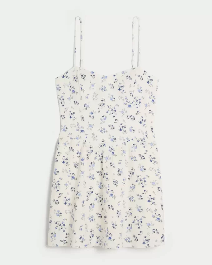 Selkä avoin pellavasekoite Skort-mekko Selkä avoin pellavasekoite Skort-mekko