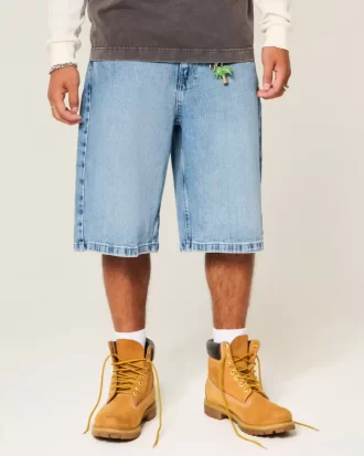 Skull Graphic Super Baggy Denim shortsit