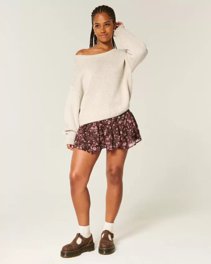 Slouchy off-the-shoulder villapaita
