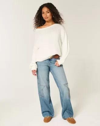 Slouchy off-the-shoulder villapaita