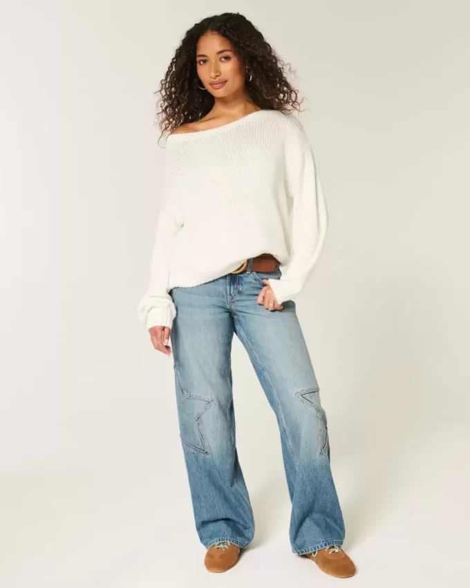 Slouchy off-the-shoulder villapaita