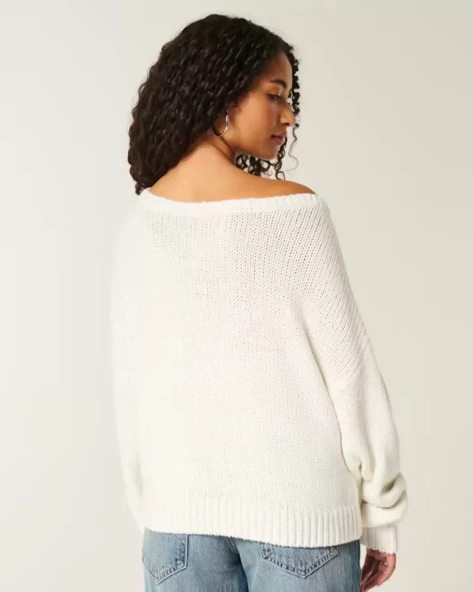 Slouchy off-the-shoulder villapaita