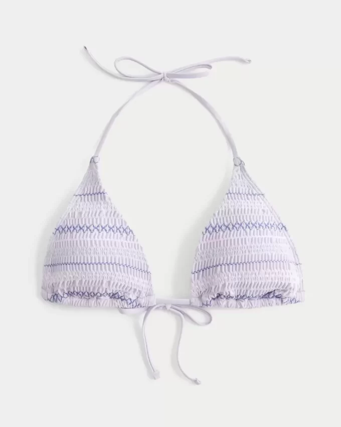 Smocked Halter Triangle Bikinitoppi Smocked Halter Triangle Bikinitoppi