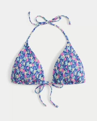 Smocked Halter Triangle Bikinitoppi