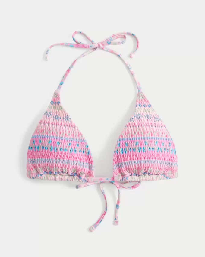 Smocked Halter Triangle Bikinitoppi Smocked Halter Triangle Bikinitoppi