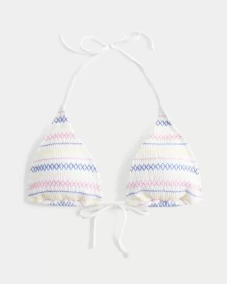 Smocked Halter Triangle Bikinitoppi