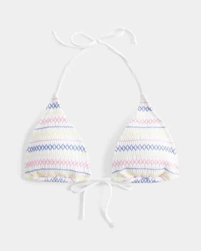 Smocked Halter Triangle Bikinitoppi Smocked Halter Triangle Bikinitoppi