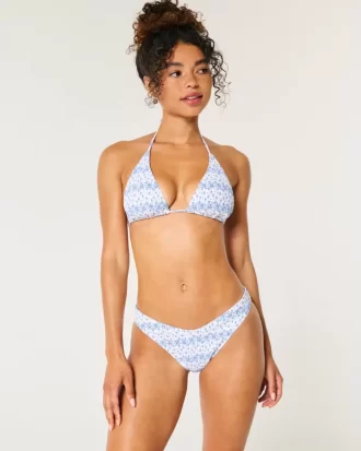 Smocked High-Leg Cheeky Bikini Bottom