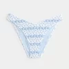 Smocked High-Leg Cheeky Bikini Bottom