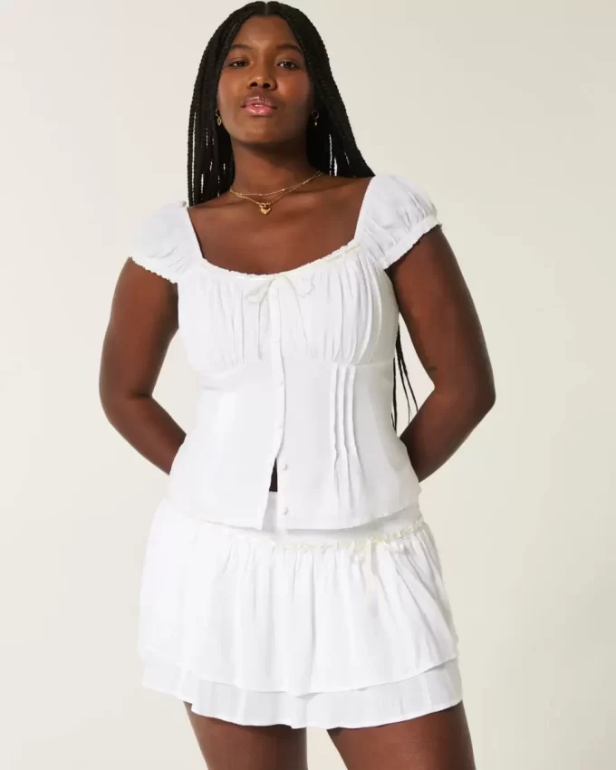 Smocked porrastettu Mini Skort